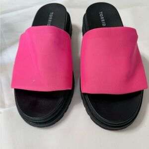 Torrid Fuchsia Slide Sandals